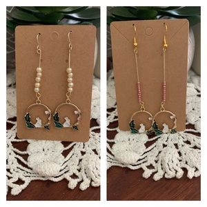 *3 for 20* Chinese Drop Beaded Bunny Earrings